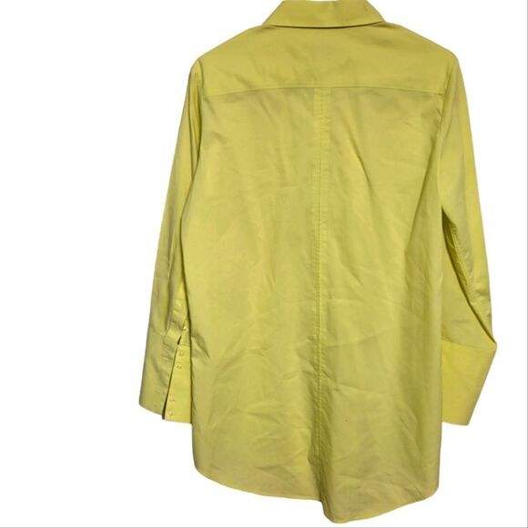 Chico's Lemon Yellow Button Up Blouse With Pockets, Chico's Size 1 (M, 8) - Picture 2 of 6